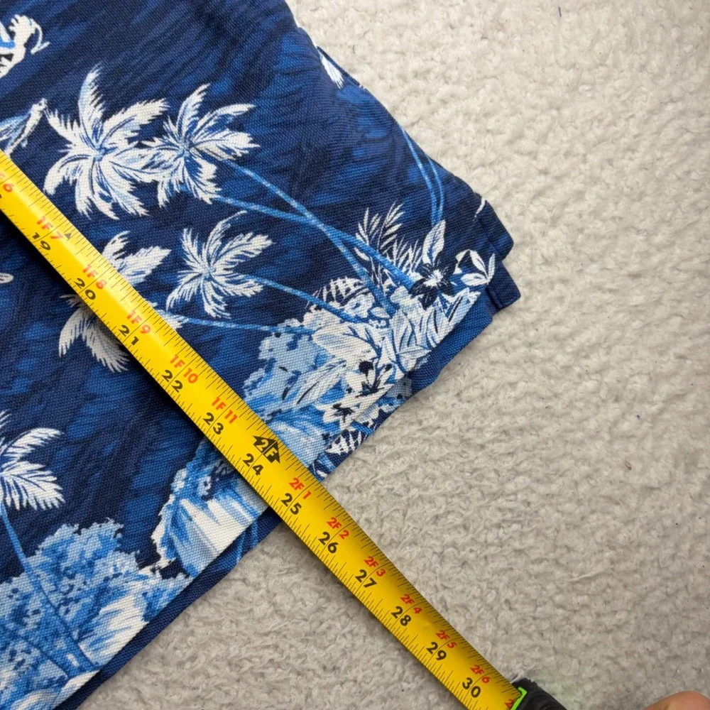 Polo Ralph Lauren Mens Medium Blue Tropical Island Marlin Palm Tree Polo Shirt